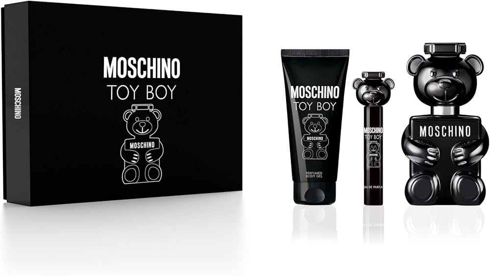 MOSCHINO TOY BOY 3 PCS SET FOR MEN: 3.4 EAU DE PARFUM + 3.4 BODY GEL + 0.33 EAU DE PARFUM