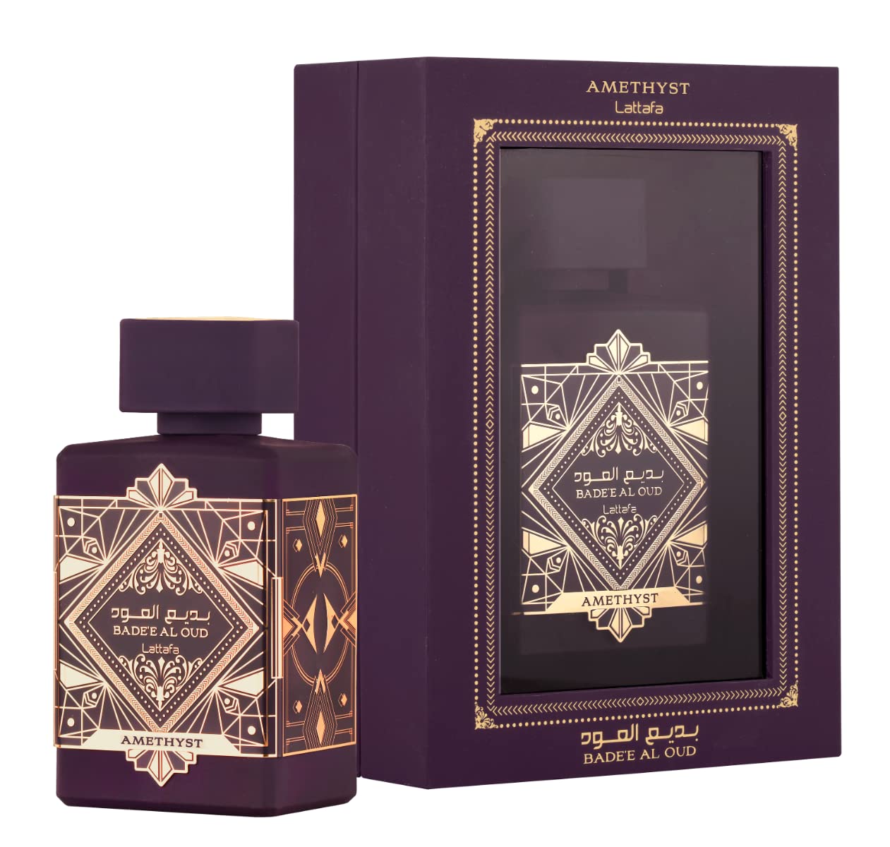 Lattafa Perfumes Bade'e Al Oud Amethyst for unisex Eau de Parfum Spray, 3.4 Ounce