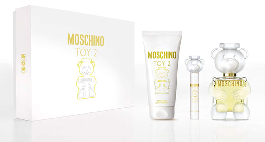 MOSCHINO TOY 2 3 PCS SET FOR WOMEN: 3.4 EAU DE PARFUM + 3.4 BODY LOTION + 0.33 EAU DE PARFUM
