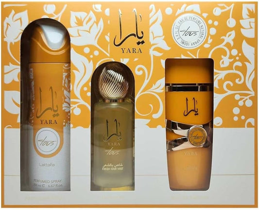 YARA TOUS 3 PCS GIFT SET WITH 100ML EDP + 200ML DEO + 50ML HAIRMIST